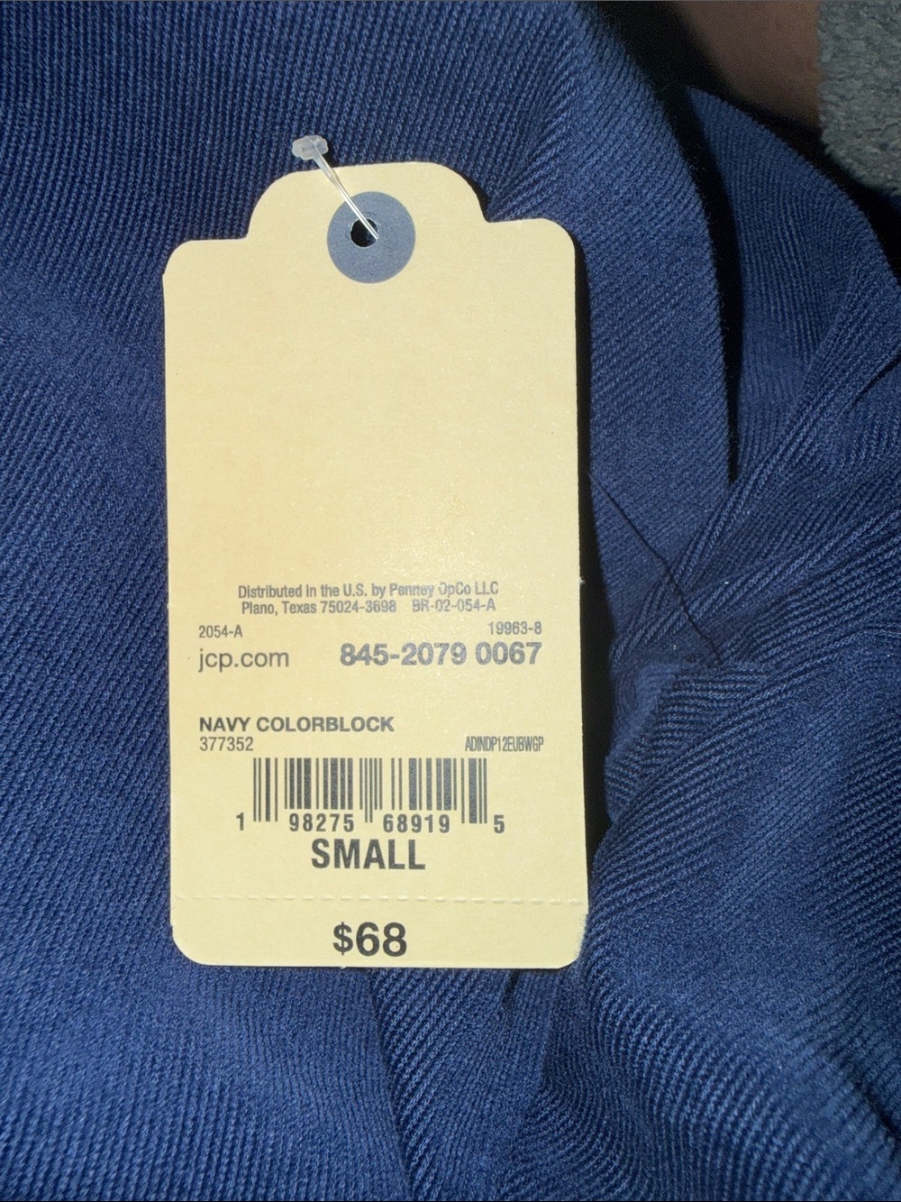 Navy Blue Corduroy Dress with Bright Blue Collar and Green Trim Small - Picture 3 of 3